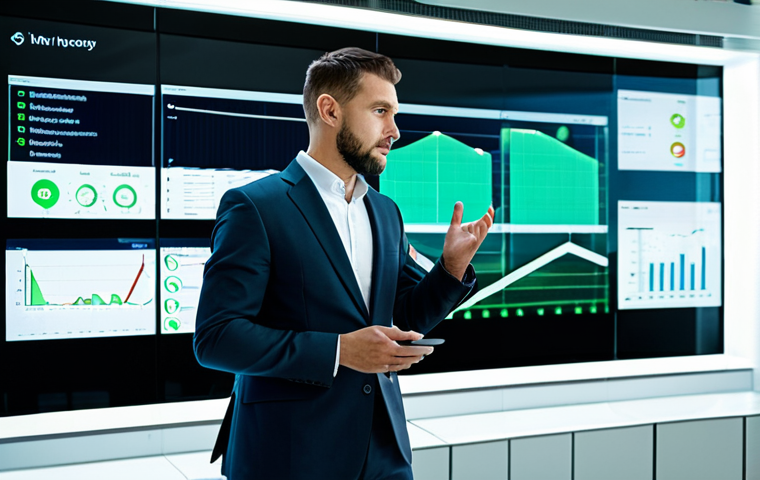A professional male or female building manager in a modern business suit, fully clothed, appropriate attire, standing confidently in a futuristic smart building control room. Large transparent digital screens display real-time energy consumption data, IoT sensor readings, and predictive maintenance alerts. The room features sleek, minimalist architecture, integrated green walls, and ample natural light, embodying high-tech efficiency and environmental consciousness. Safe for work, appropriate content, professional dress, perfect anatomy, correct proportions, natural pose, well-formed hands, proper finger count, natural body proportions, professional photography, high quality, ultra-detailed, photorealistic.