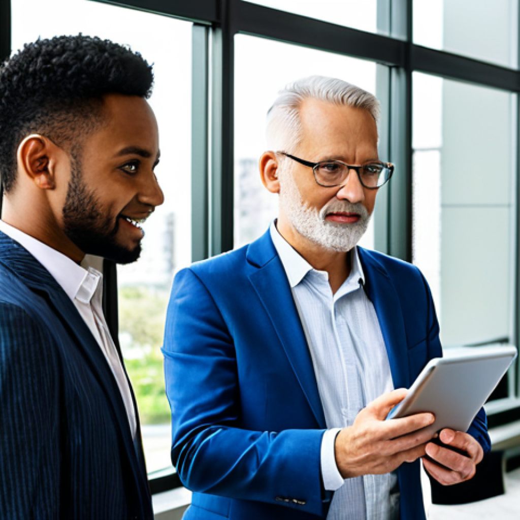A group of professional, diverse adult residents fully clothed in modest, modern business casual attire. They are in a bright, contemporary condominium common area with large windows. One resident is calmly looking at a tablet displaying a clear, organized condominium management app, while another points to a digital notification on their smartphone. In the background, a subtle, empty or outdated physical notice board suggests the transition from old methods. Perfect anatomy, correct proportions, well-formed hands, proper finger count, natural body proportions, natural pose, professional photography, high detail, sharp focus, vibrant colors, clear composition, appropriate attire, safe for work, appropriate content, fully clothed, professional, family-friendly.