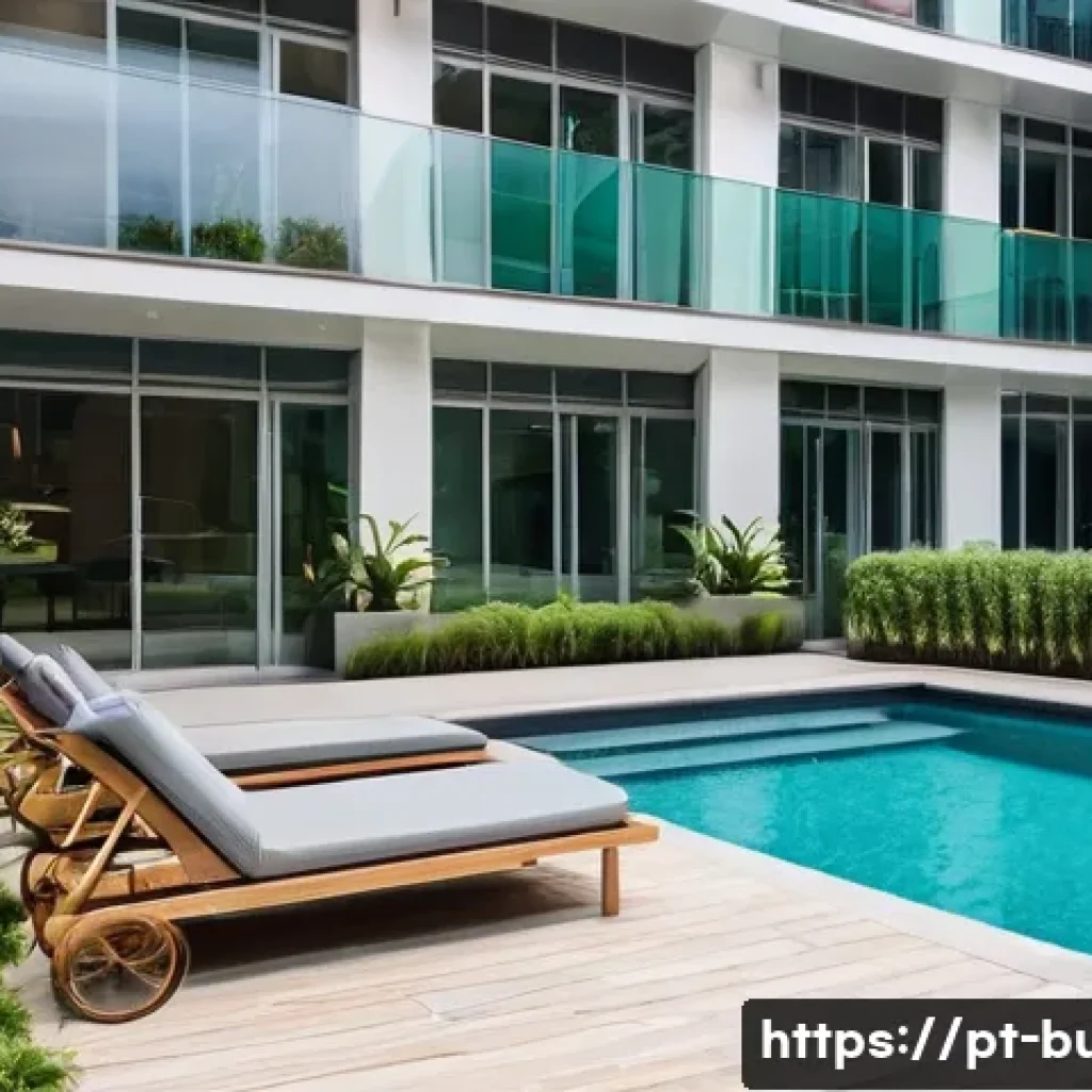 건물 리모델링과 관리비 변화 - **Prompt:** "A vibrant, modern condominium building featuring a freshly renovated, elegant facade wi...