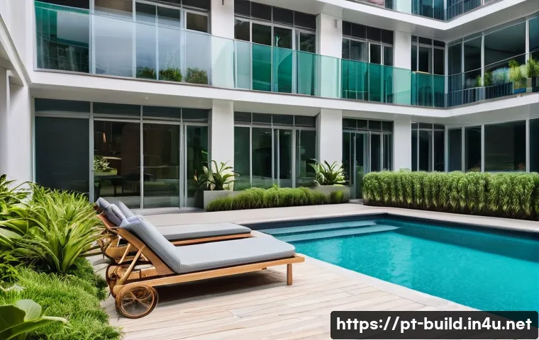 건물 리모델링과 관리비 변화 - **Prompt:** "A vibrant, modern condominium building featuring a freshly renovated, elegant facade wi...